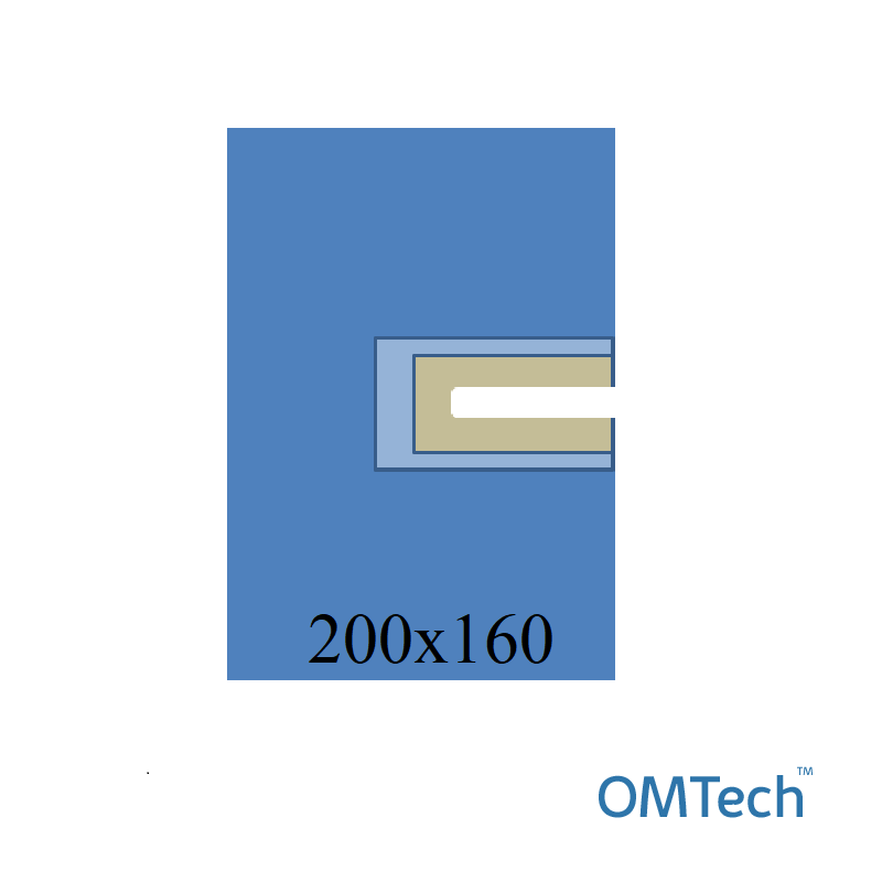 Покриття операційне OMTech™ для струмектомії №1 200см х 160см - на дугу, з U-подібним адгез. операційним полем 70см х 7см та поглинаючою зоною (СМС - 35 г/м2)